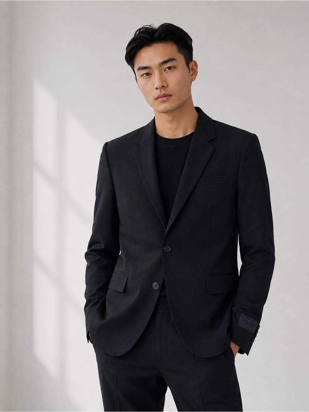 Zadig & Voltaire Black Wool Blend Tailored Blazer Size 44 Men’s XS Two Button - Picture 2 of 13